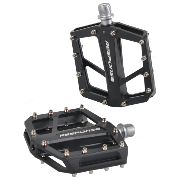 Response Flat Pedale MTB, 9/16" 7mm Lager gedichtet, black AL6061 24 Pin Format: 94x95mm