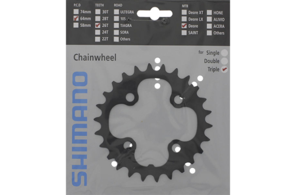Shimano Kettenblatt DEORE FC-M590 26 Zähne schwarz